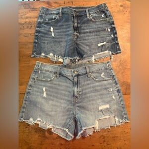 Aerie Medium Blue Distressed Jean Shorts
